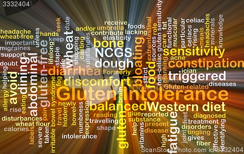 Image of Gluten intolerance background concept glowing