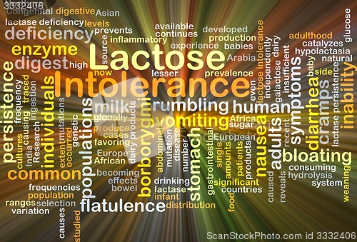 Image of Lactose intolerance background concept glowing