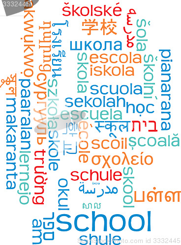 Image of School multilanguage wordcloud background concept
