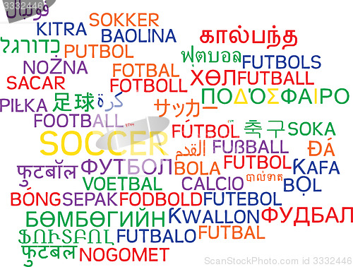 Image of Soccer multilanguage wordcloud background concept