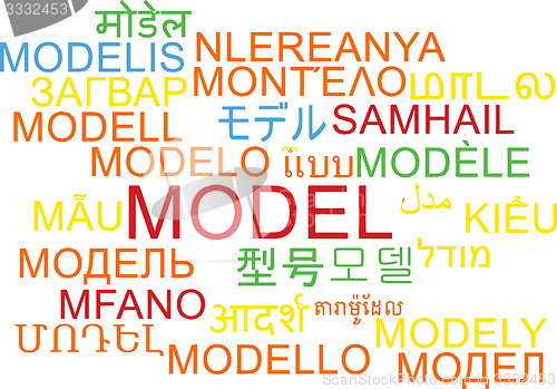 Image of Model multilanguage wordcloud background concept