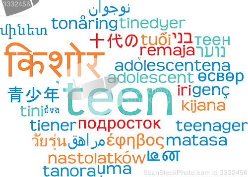 Image of Teen multilanguage wordcloud background concept
