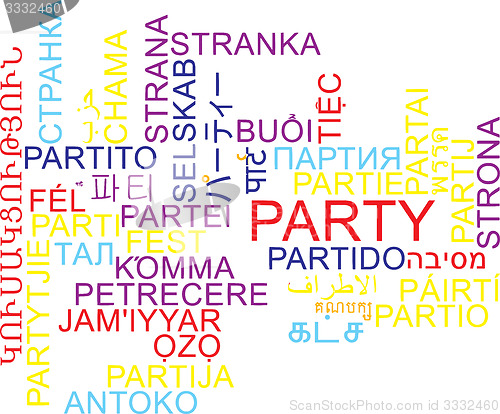 Image of Party multilanguage wordcloud background concept