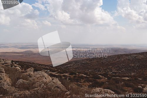 Image of Southern slopes of Hebron mountain with Negev desert at the horizon