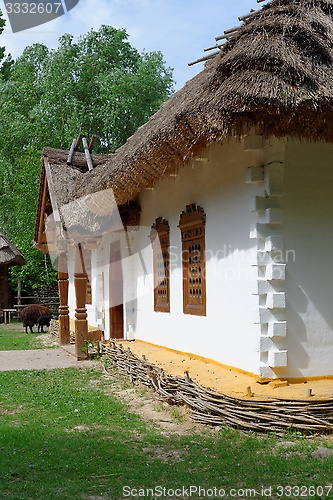 Image of Reconstruction of a traditional farmer's house in open air museum, Kiev, Ukraine