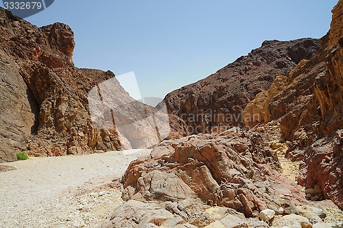 Image of Path in scenic desert canyon, Israel