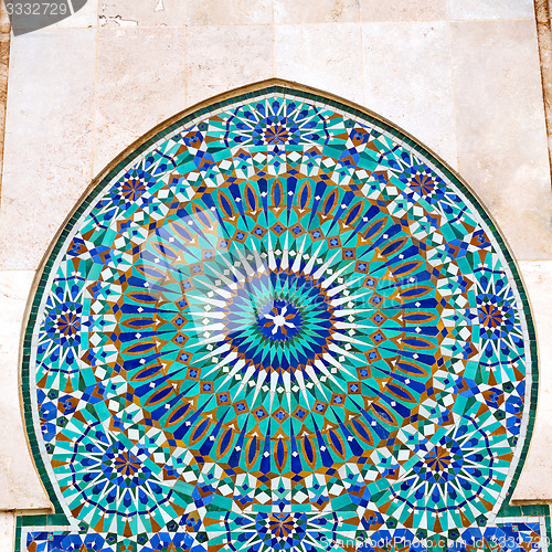 Image of line in morocco africa old tile and colorated floor ceramic abst