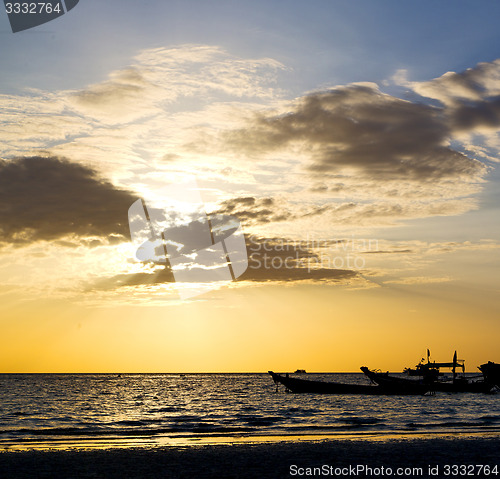 Image of asia in the  kho tao bay isle sunset 