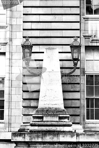 Image of old windon in england london brick and glass the wall 