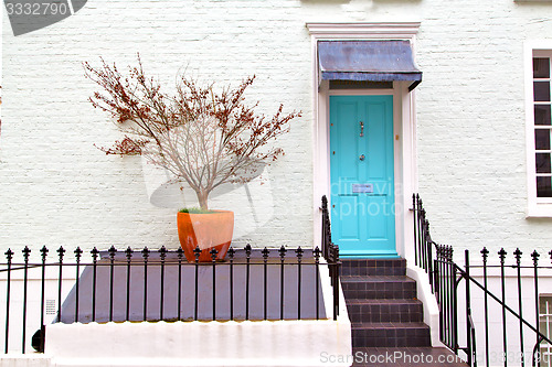 Image of notting   hill  area  in london    and flowers