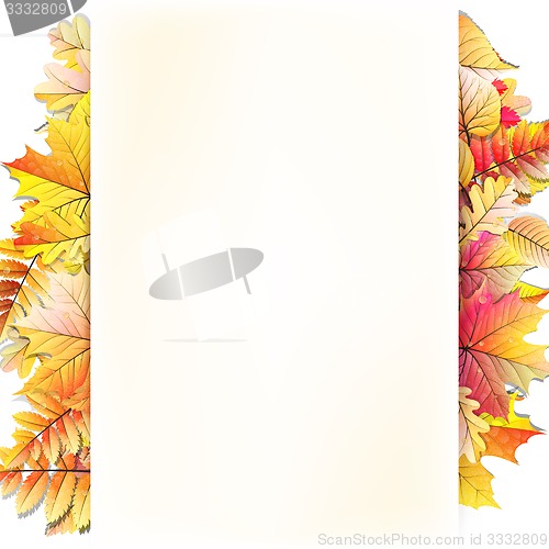 Image of Autumn frame with fall leaf. EPS 10