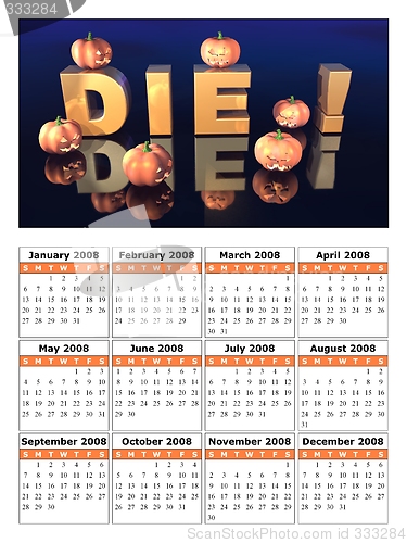 Image of calendar for the new year 2008