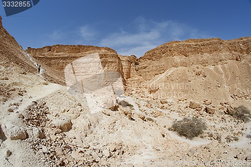 Image of Path to the hill in the desert canyon