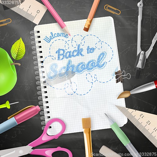 Image of School office supplies. EPS 10