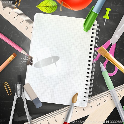 Image of School office supplies. EPS 10