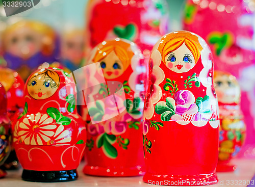 Image of Traditional Russian toys for children - nested doll dolls.