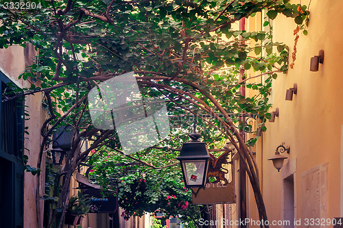 Image of Street in the old town of Rethymno, Crete, Greece.