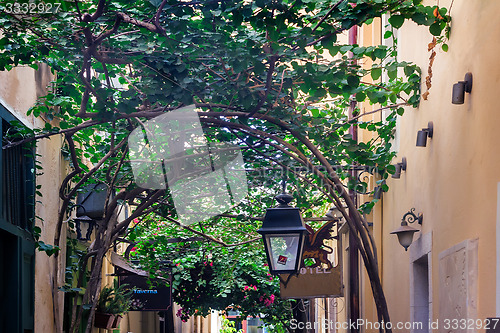 Image of Street in the old town of Rethymno, Crete, Greece.