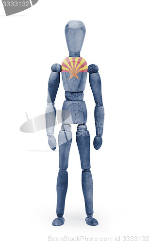 Image of Wood figure mannequin with US state flag bodypaint - Arizona