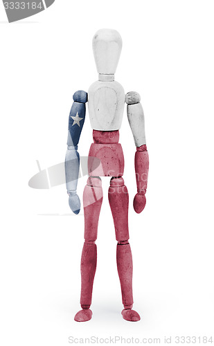 Image of Wood figure mannequin with US state flag bodypaint - Texas