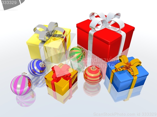 Image of Gifts and christmas balls