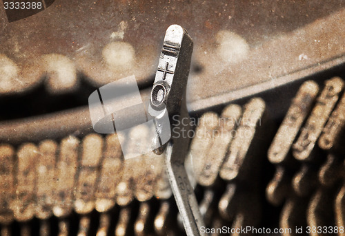 Image of 0 hammer - old manual typewriter - warm filter