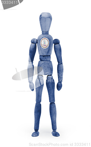 Image of Wood figure mannequin with US state flag bodypaint - Virginia