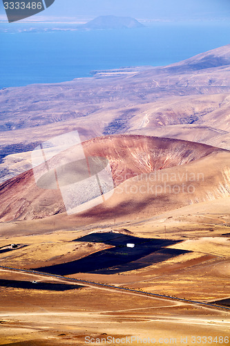 Image of rock stone water  in lanzarote spain isle landscape