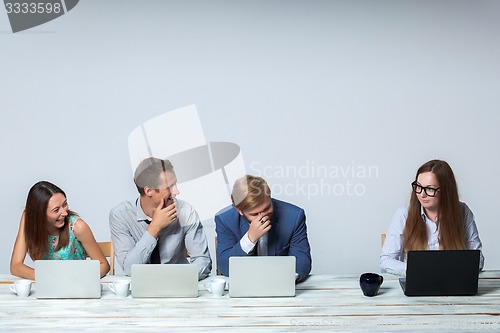 Image of Business team working on their business project together at office