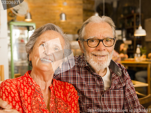 Image of Old couple at the restaurant