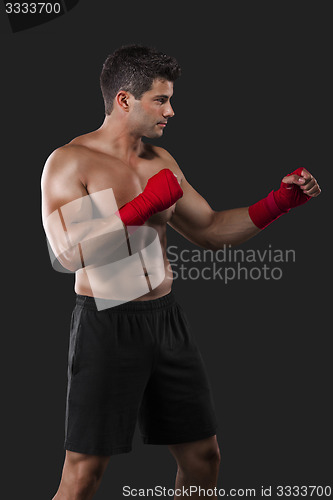 Image of Man practicing body combat