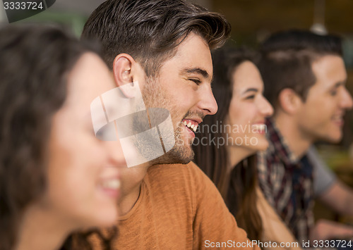 Image of Friends having fun at the restaurant