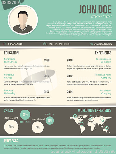 Image of Cool resume cv design with dark and light contrast