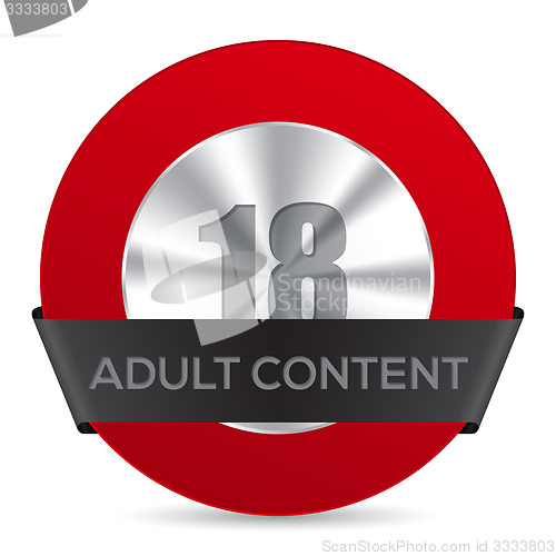 Image of Adult content badge with black ribbon label