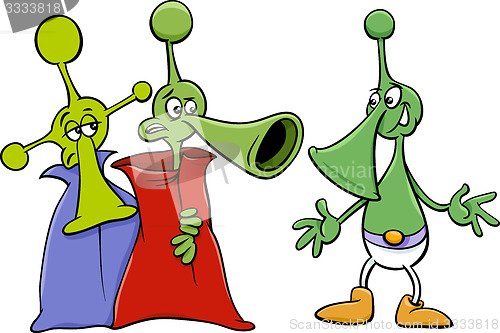 Image of alien characters cartoon illustration