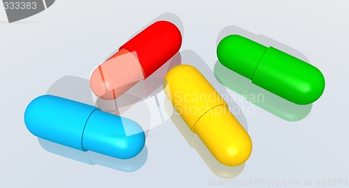 Image of colored capsules