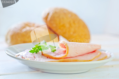 Image of ham on plate