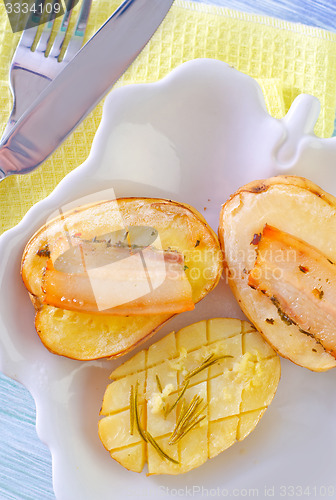 Image of baked potato with lard