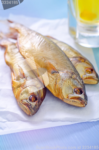 Image of smoked fish with beer