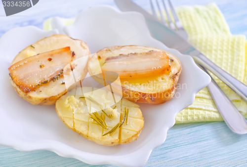 Image of baked potato with lard