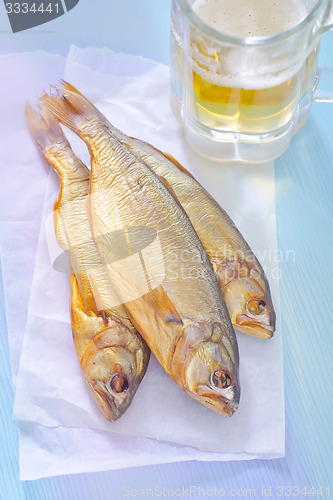 Image of smoked fish with beer