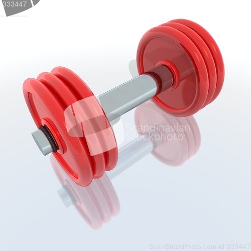 Image of red barbell