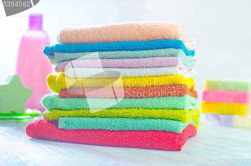 Image of Assortment of soap and towels