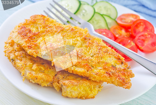 Image of fried chicken with vegetables