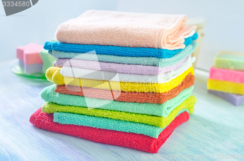 Image of Assortment of soap and towels