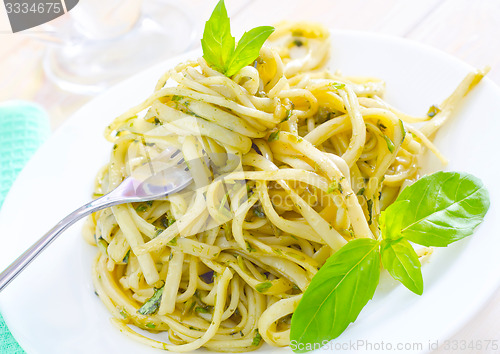 Image of pasta with pesto