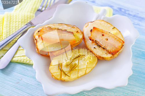 Image of baked potato with lard