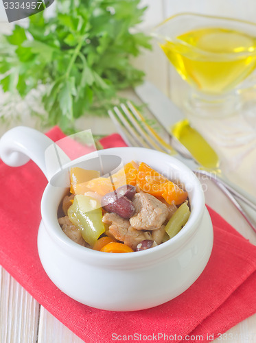 Image of baked meat with vegetables