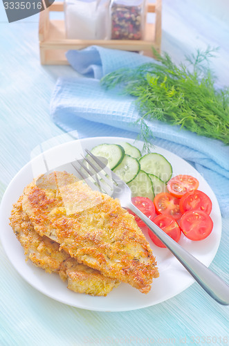 Image of fried chicken with vegetables