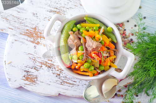 Image of baked vegetables with meat